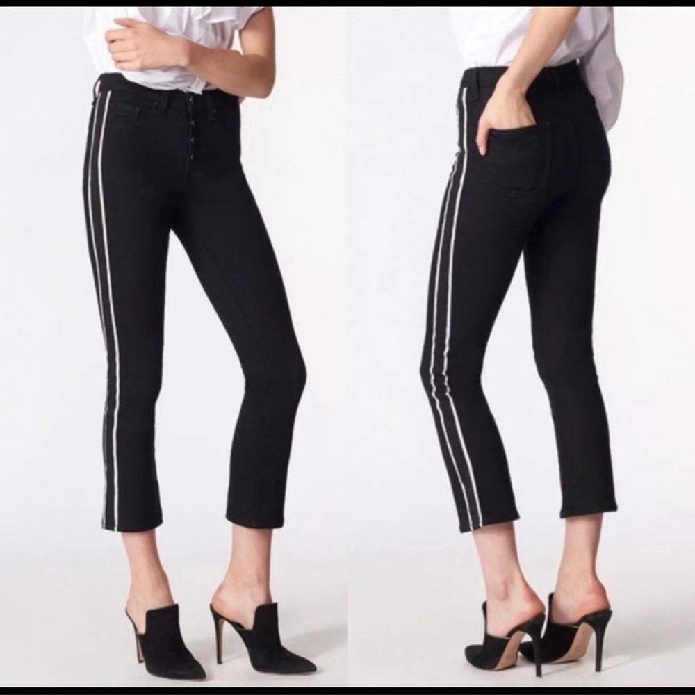 Veronica Beard Carolyn Jean Baby Boot Raven Tuxedo Stripe Jeans 27